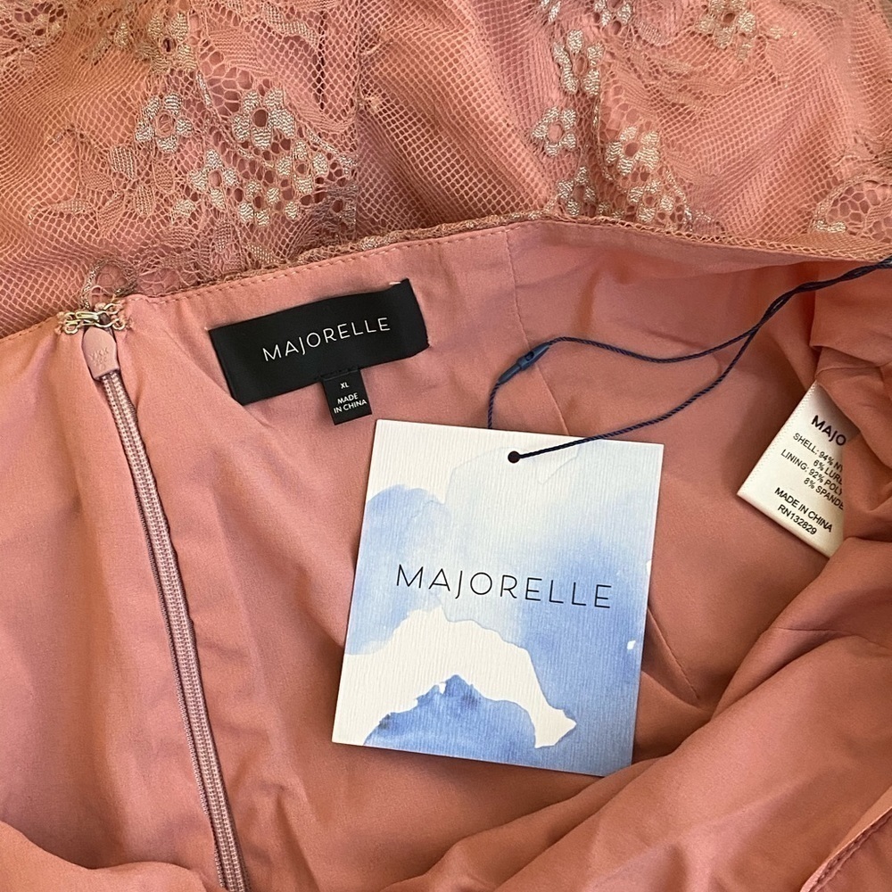 Majorelle TAVI Blush Pink & Silver Lace Sleeveless Full-Length Gown Dress NEW - Picture 8 of 9